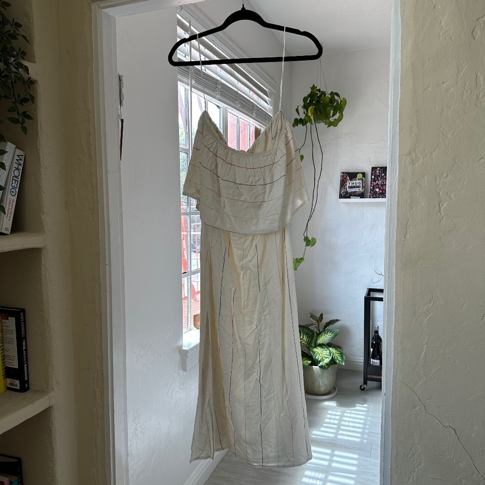 Strapless Linen Maxi